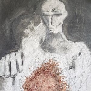 Abstract Gray and Brown Art Piece